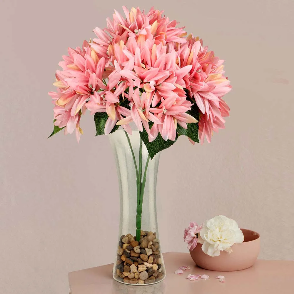 Pretty Peach Artificial Silk Flower Bunch Single Piece