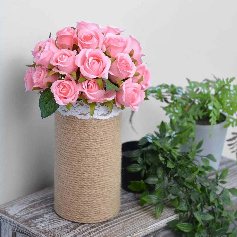 Pretty Pink Rose Bunch Artificial Flower Bunch Set Of 12