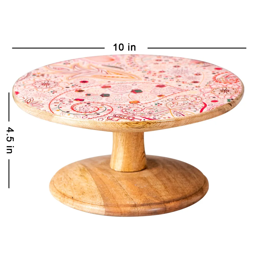 Pretty Pink Textured Wooden Cake Stand