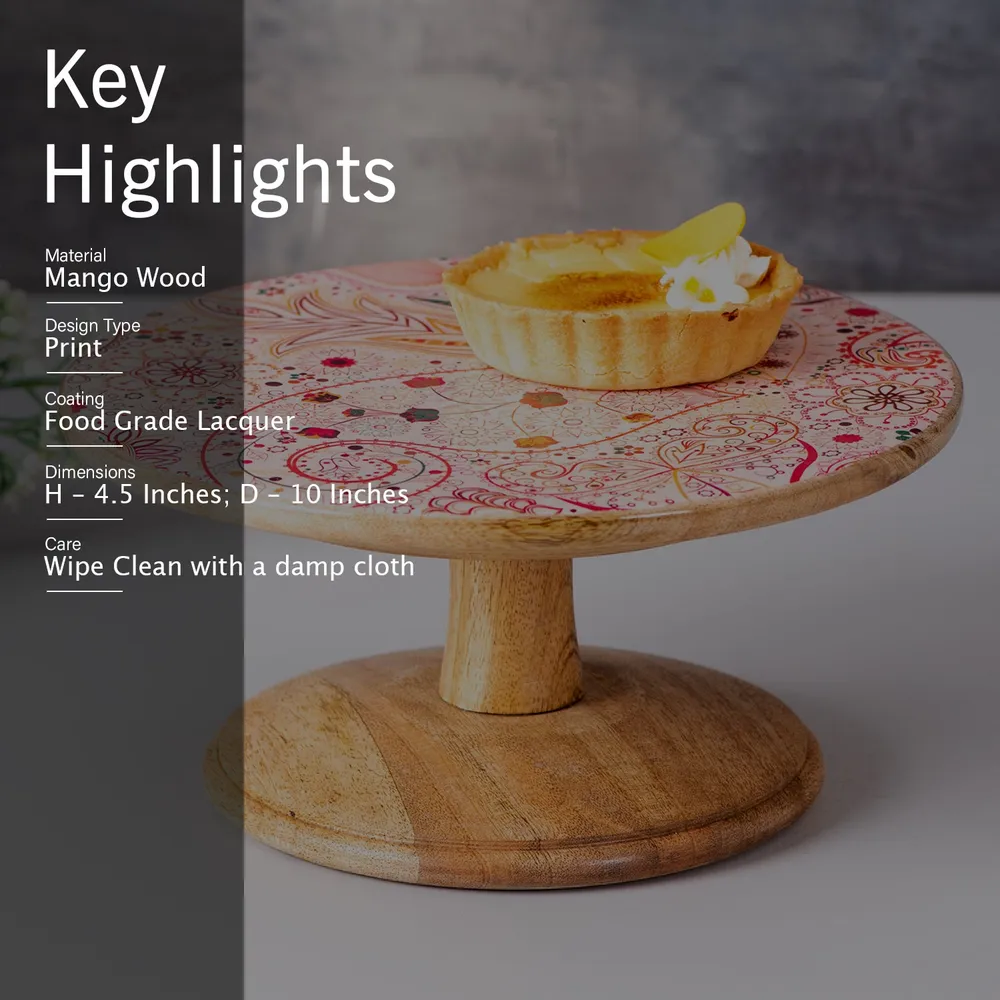 Pretty Pink Textured Wooden Cake Stand