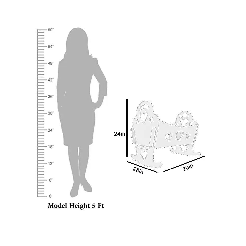 Pretty Pink & White Termite-Proof Wood Swing Cradle