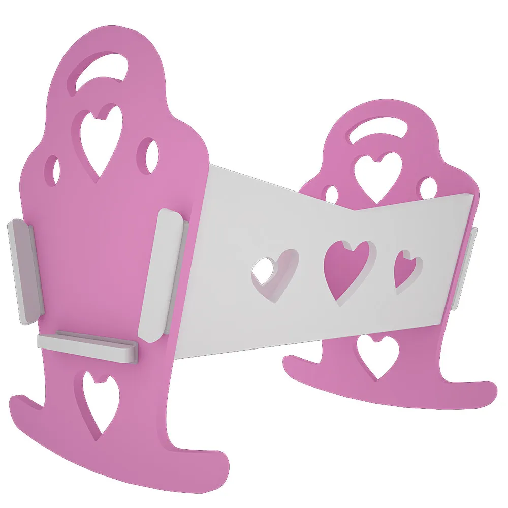 Pretty Pink & White Termite-Proof Wood Swing Cradle