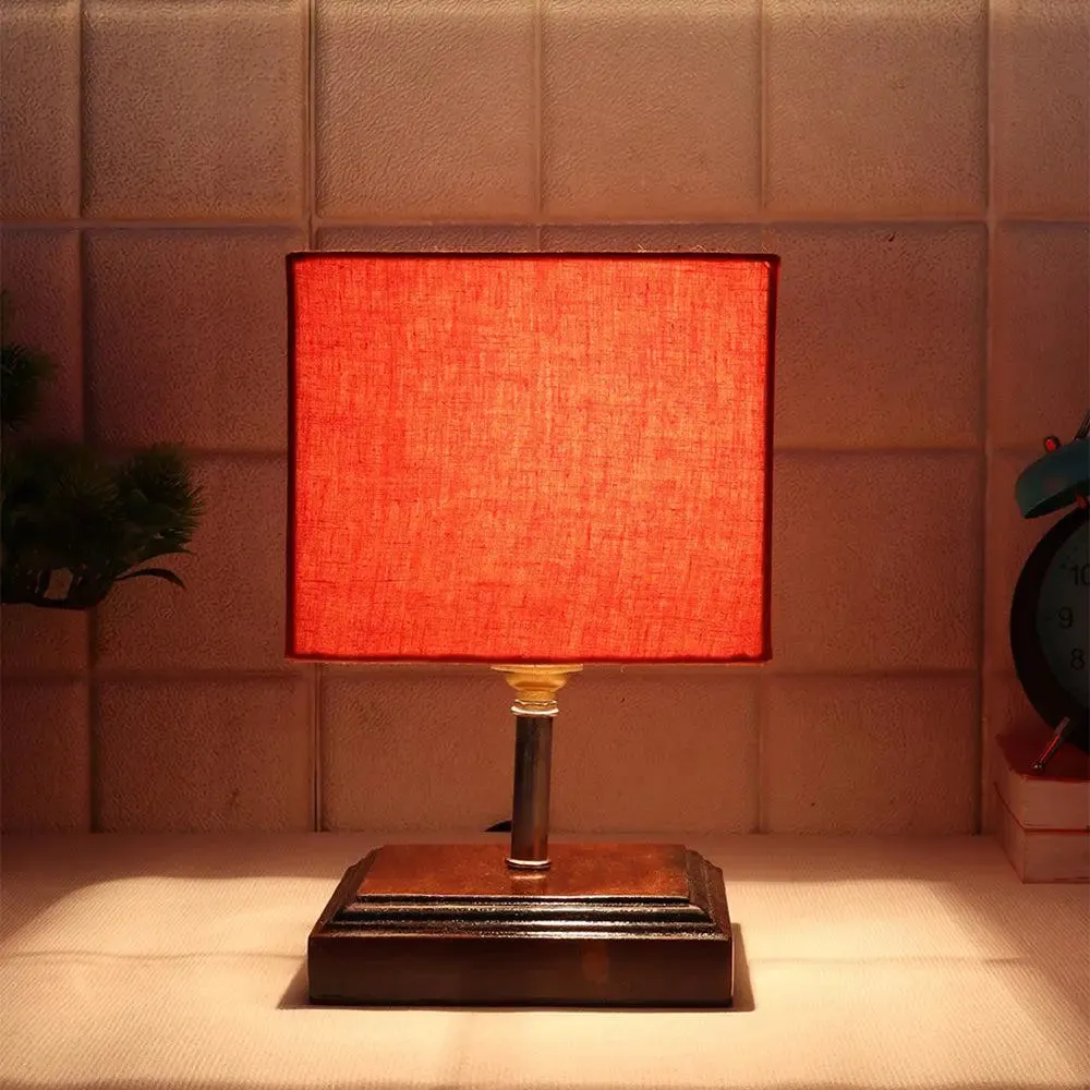 Pretty Square Wood Table Lamp Shade Single Piece