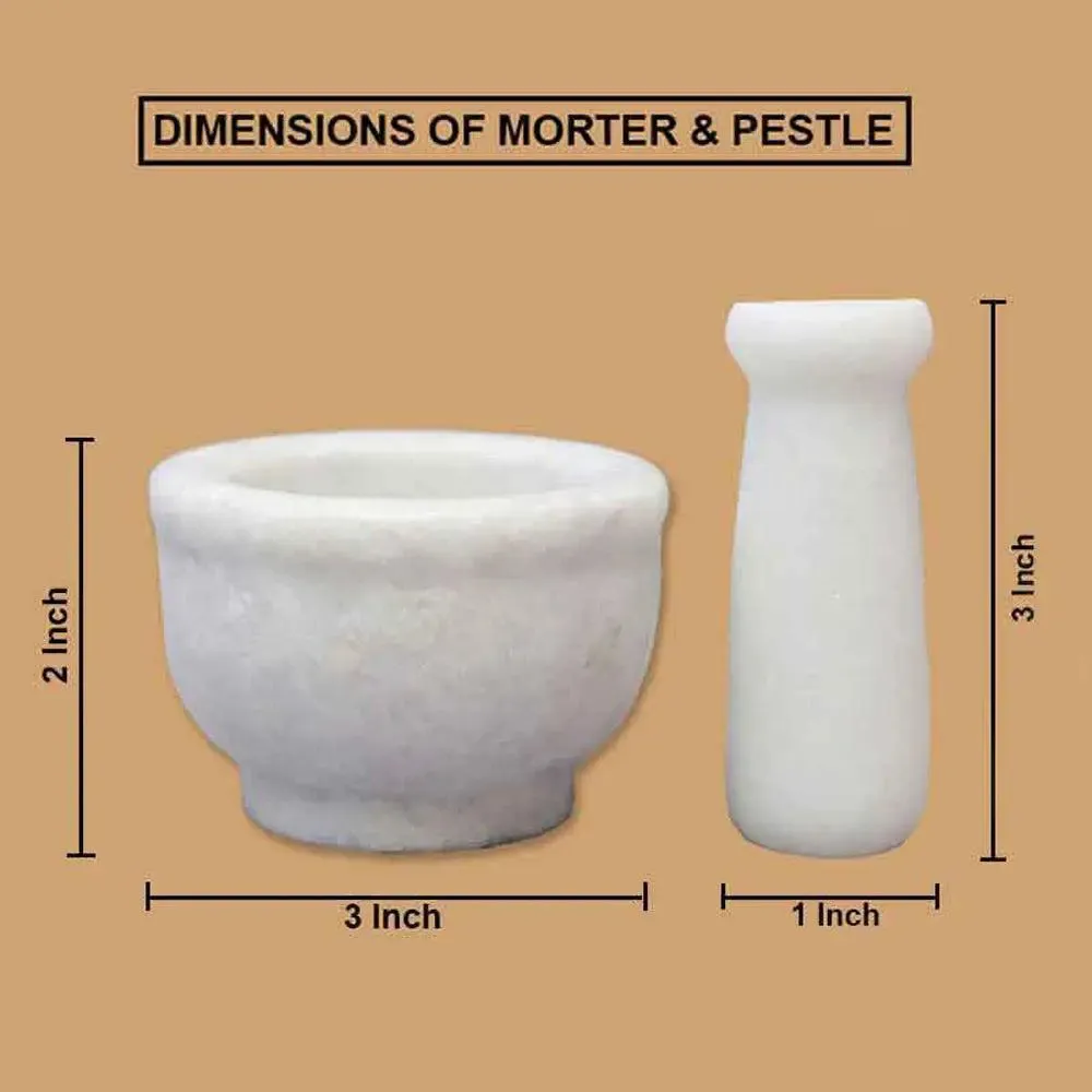 Pretty White Marble Black Mortar and Pestle