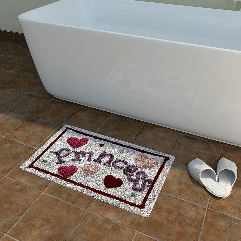 Princess Printed High Absorbent White Kids Bathmat