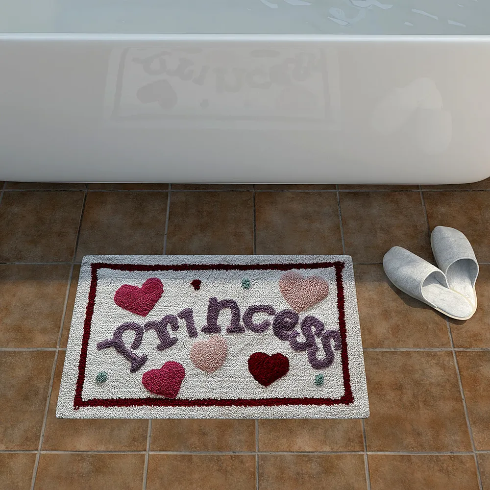 Princess Printed High Absorbent White Kids Bathmat