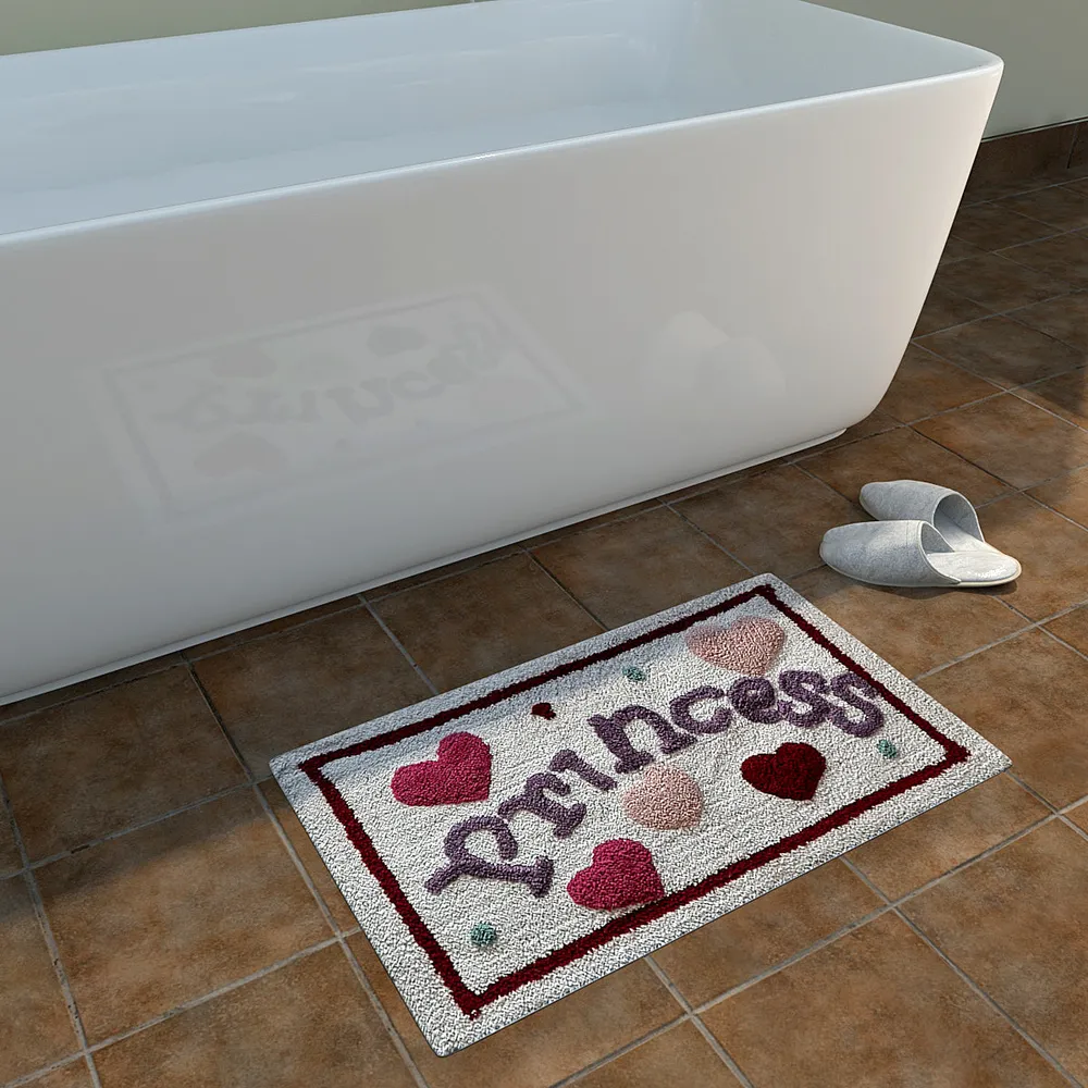 Princess Printed High Absorbent White Kids Bathmat