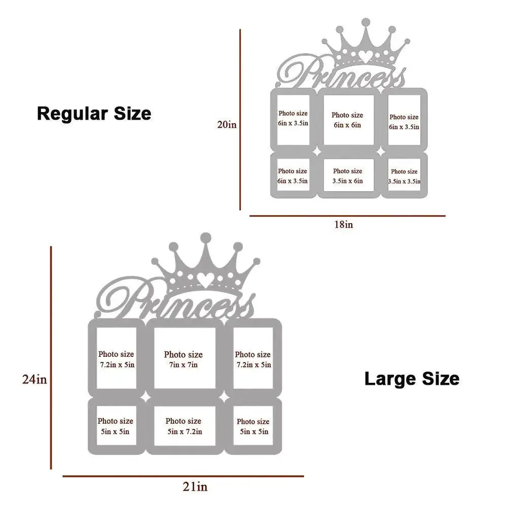 Princess White Hanging Photo Frame White, Regular
