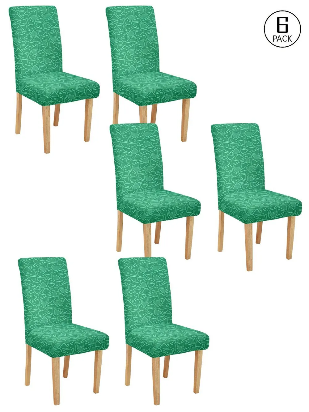 Printed Stretchable Green Spandex Chair Cover Pack of 2