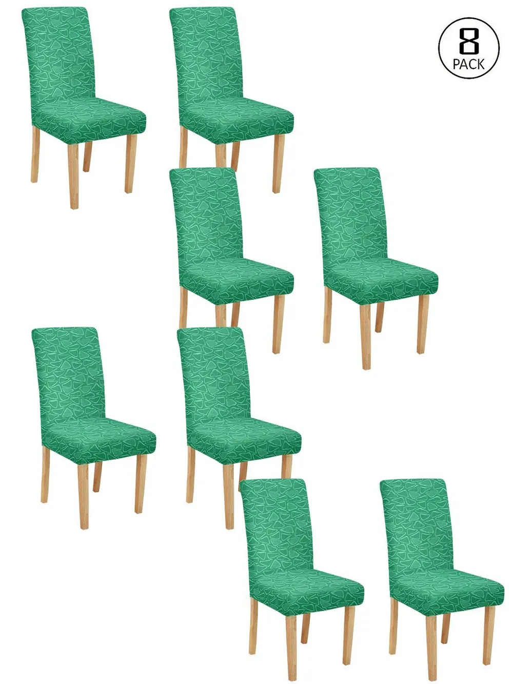 Printed Stretchable Green Spandex Chair Cover Pack of 2