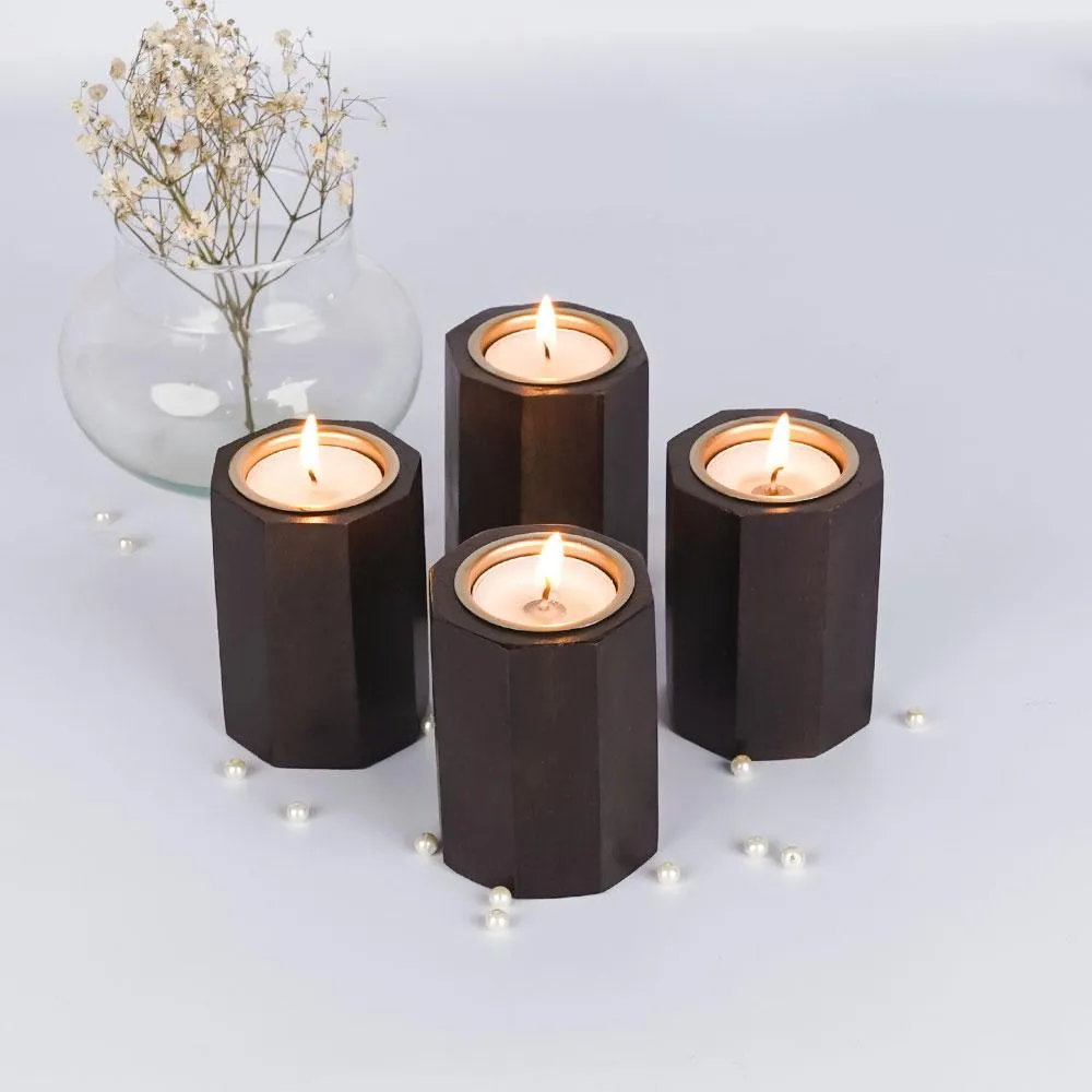 Pure Essence Wooden Votives (Set of 4)