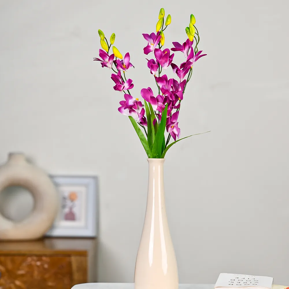 Purple Artificial Orchid Set Of 2
