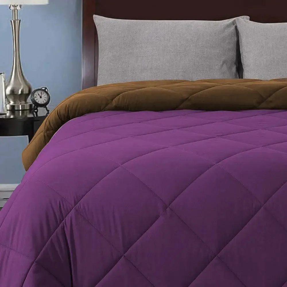 Purple & Brown Quilted Single Bed Comforter