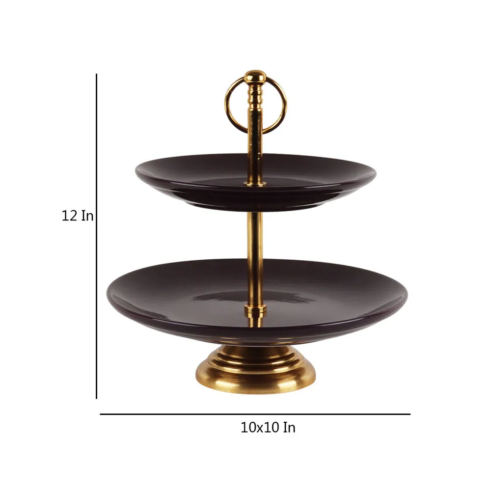 Purple Ceramic 2 Tier Snacks & Fruit Platter