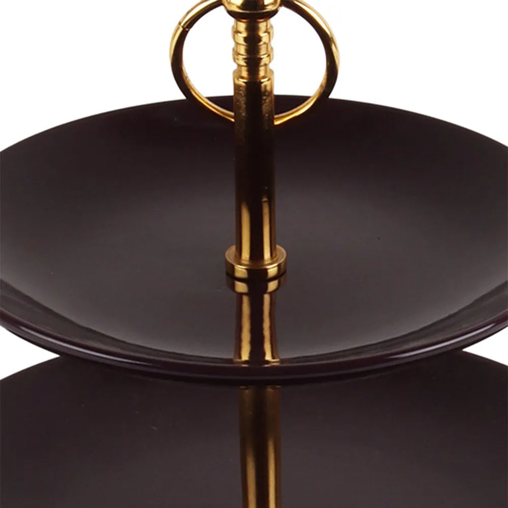Purple Ceramic 2 Tier Snacks & Fruit Platter