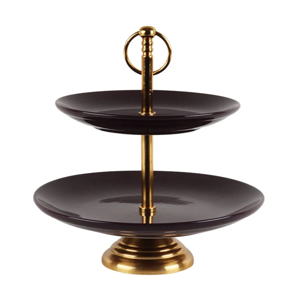 Purple Ceramic 2 Tier Snacks & Fruit Platter