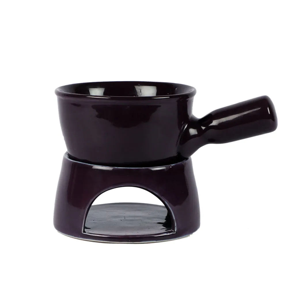 Purple Classic Fondue Set With Plates & Sticks