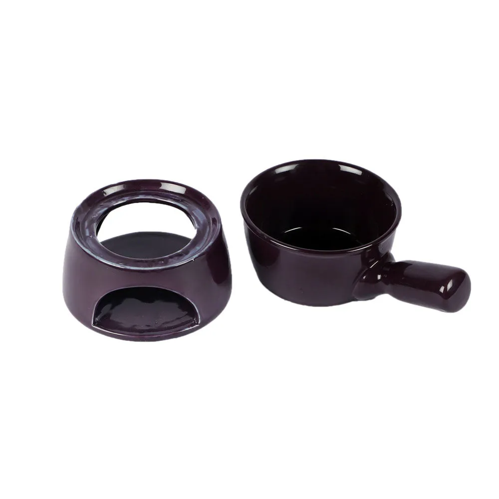 Purple Classic Fondue Set With Plates & Sticks