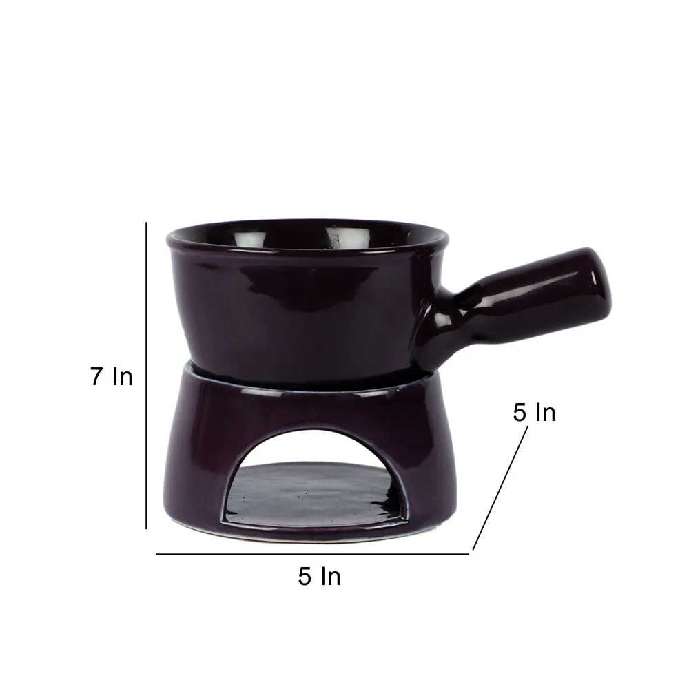 Purple Classic Fondue Set With Plates & Sticks