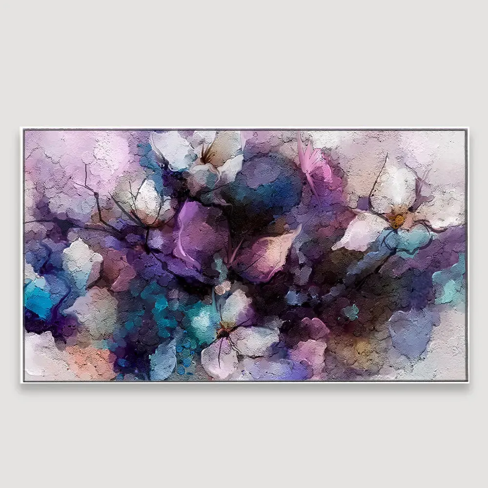Purple Ethereal Flora Framed Wall Art With Frame