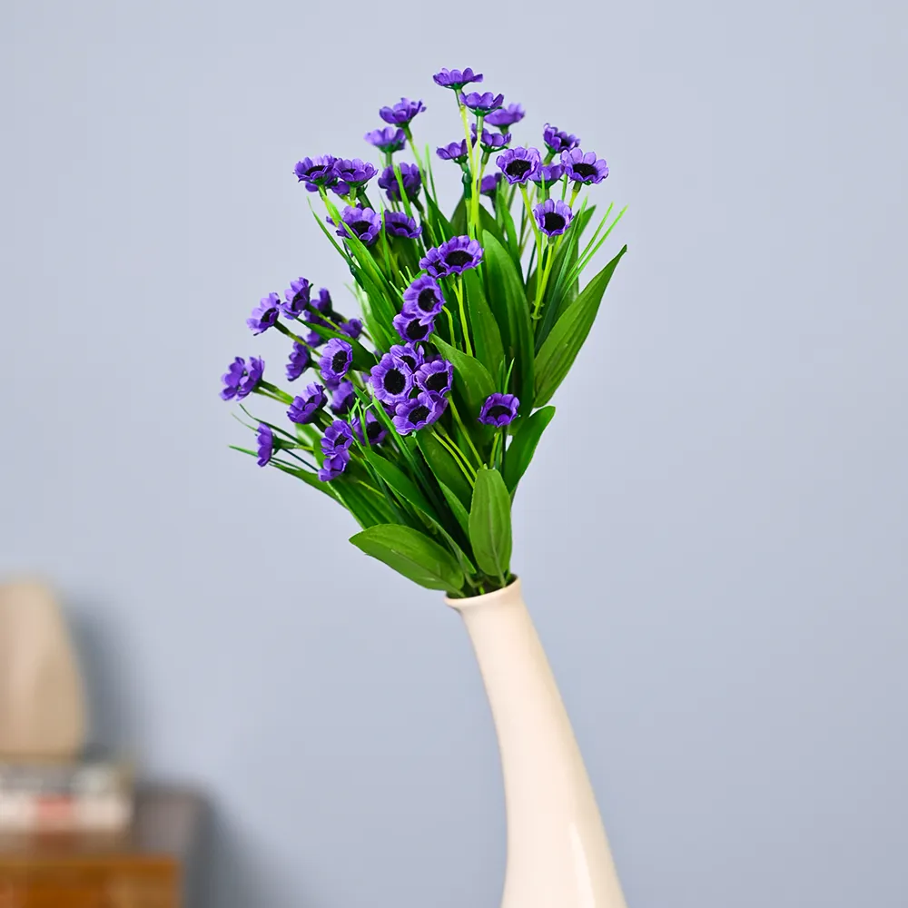 Purple Goldstrum Artificial Flower Strands Set Of 2