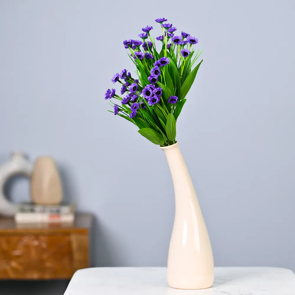 Purple Goldstrum Artificial Flower Strands Set Of 2