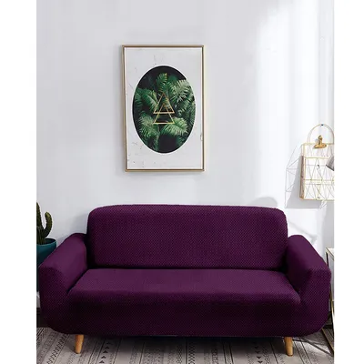 Purple Jacquard Sofa Cover
