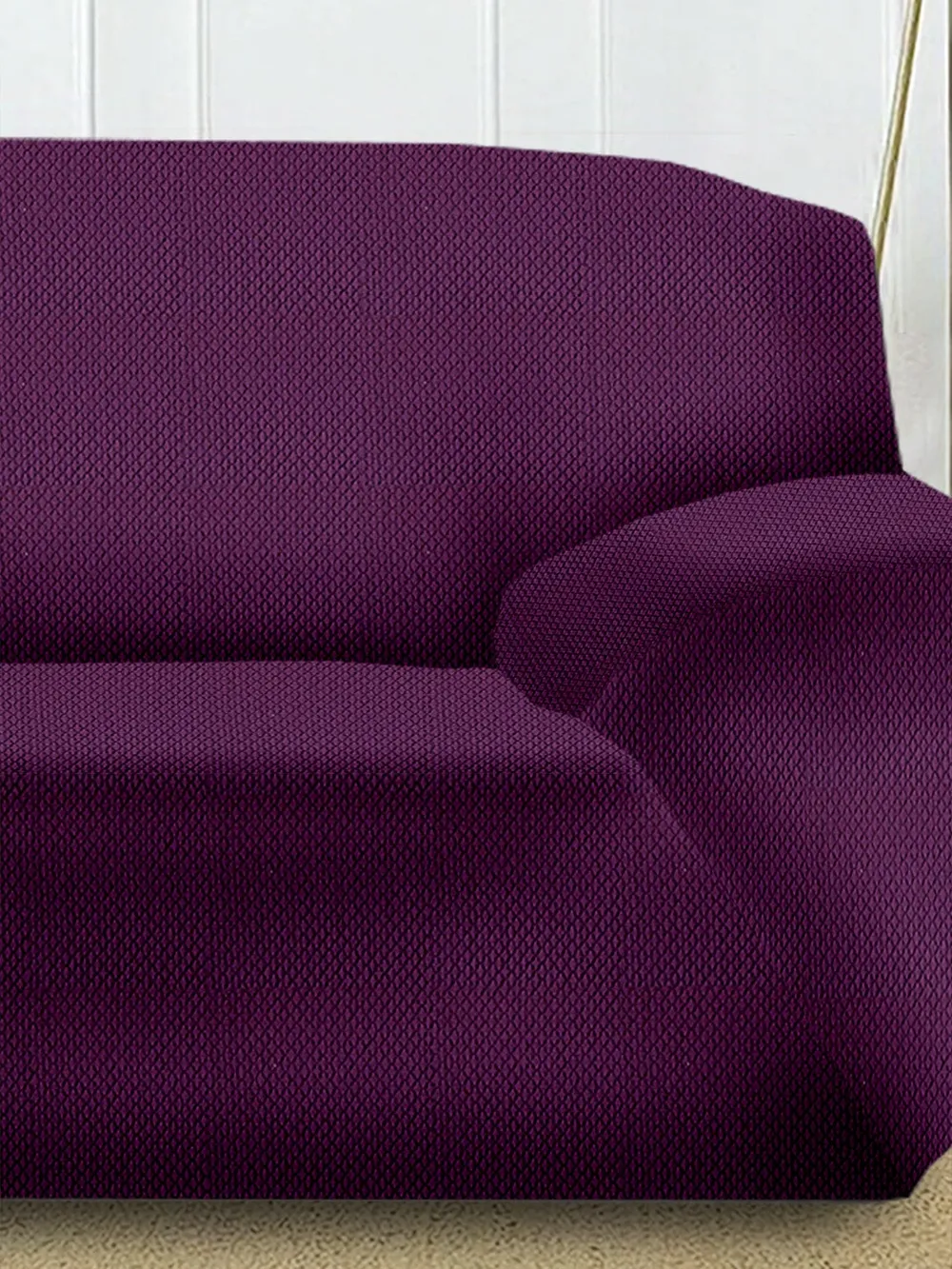 Purple Jacquard Sofa Cover One Seater Sofa Slipcover