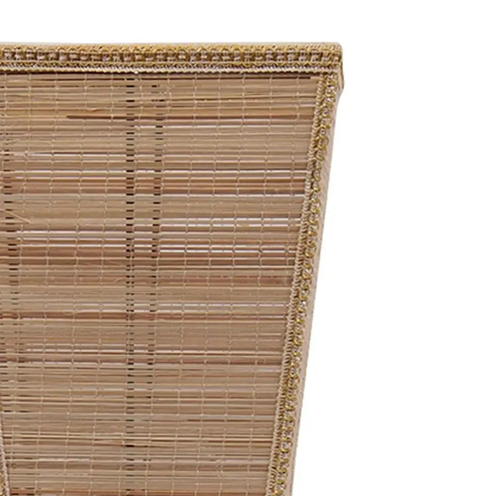 Pyramid Bamboo Shade with Square Wood Base Table Lamp