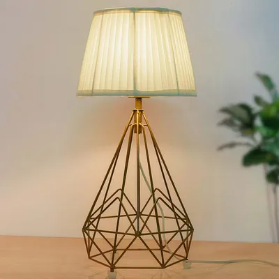 Pyramid Golden Diamond Shaped Steel Table lamp
