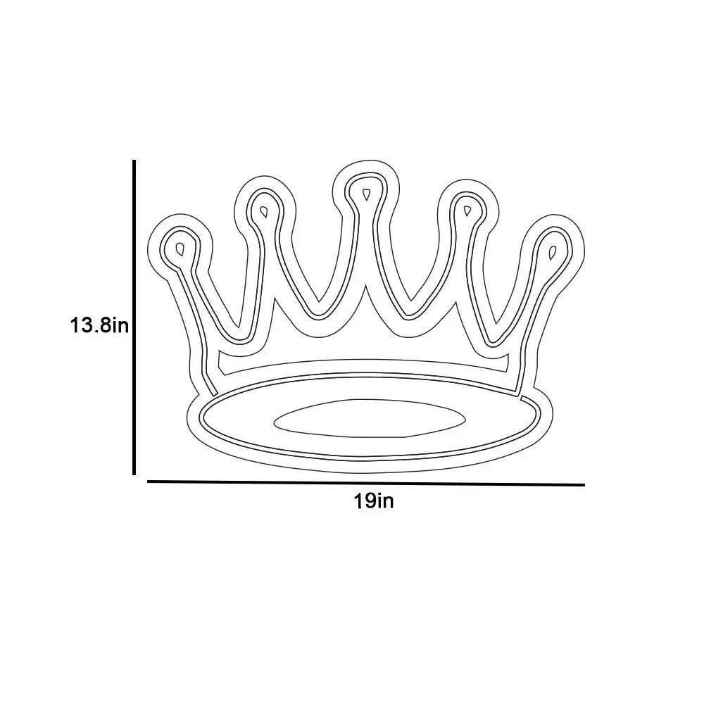 Queen Crown Warm Neon Light Blue