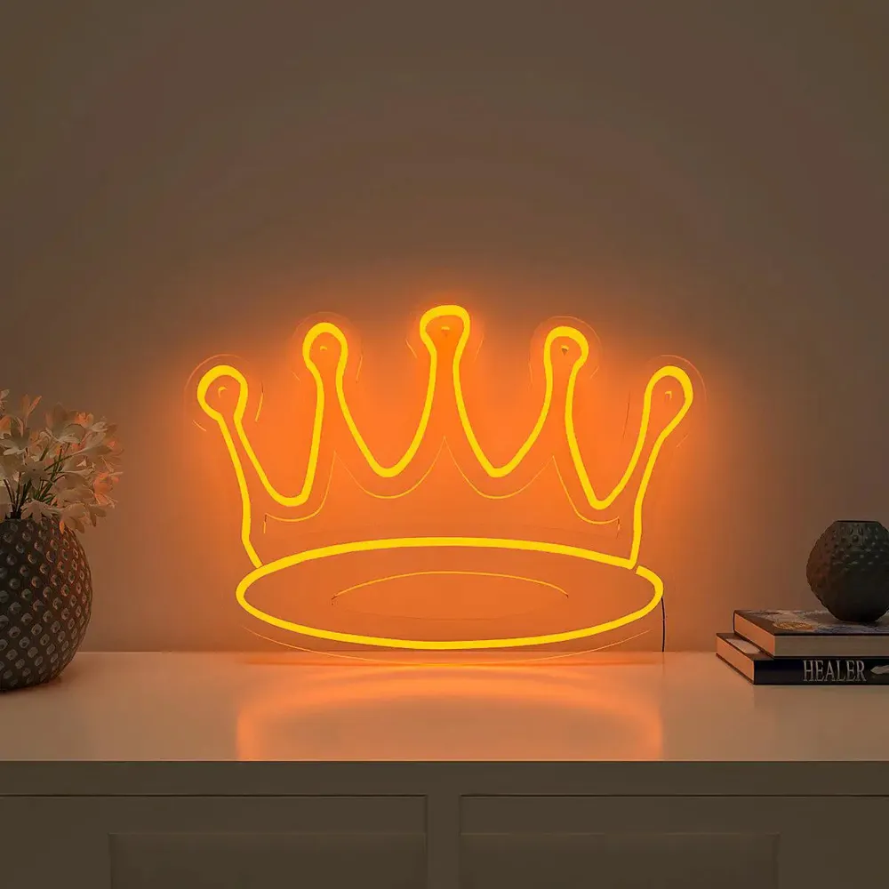 Queen Crown Warm Neon Light Blue