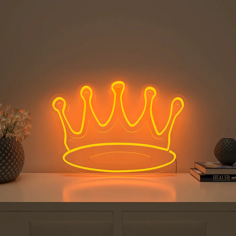 Queen Crown Warm Neon Light Blue