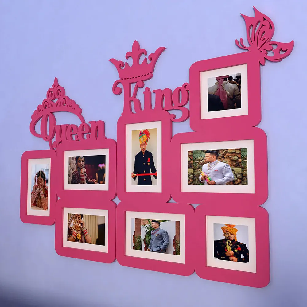 Queen & King Pink Hanging Photo Frame Regular