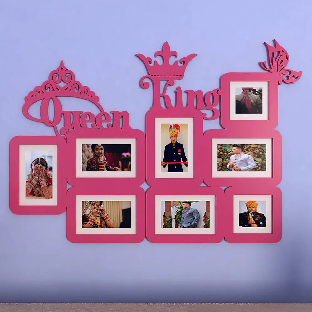 Queen & King Pink Hanging Photo Frame Regular