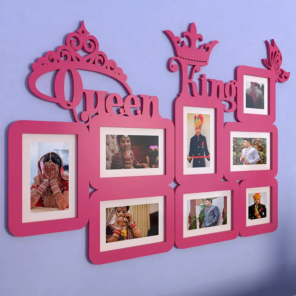 Queen & King Pink Hanging Photo Frame Regular