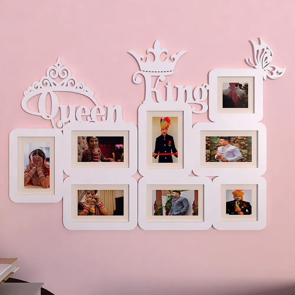 Queen & King White Hanging Photo Frame Regular
