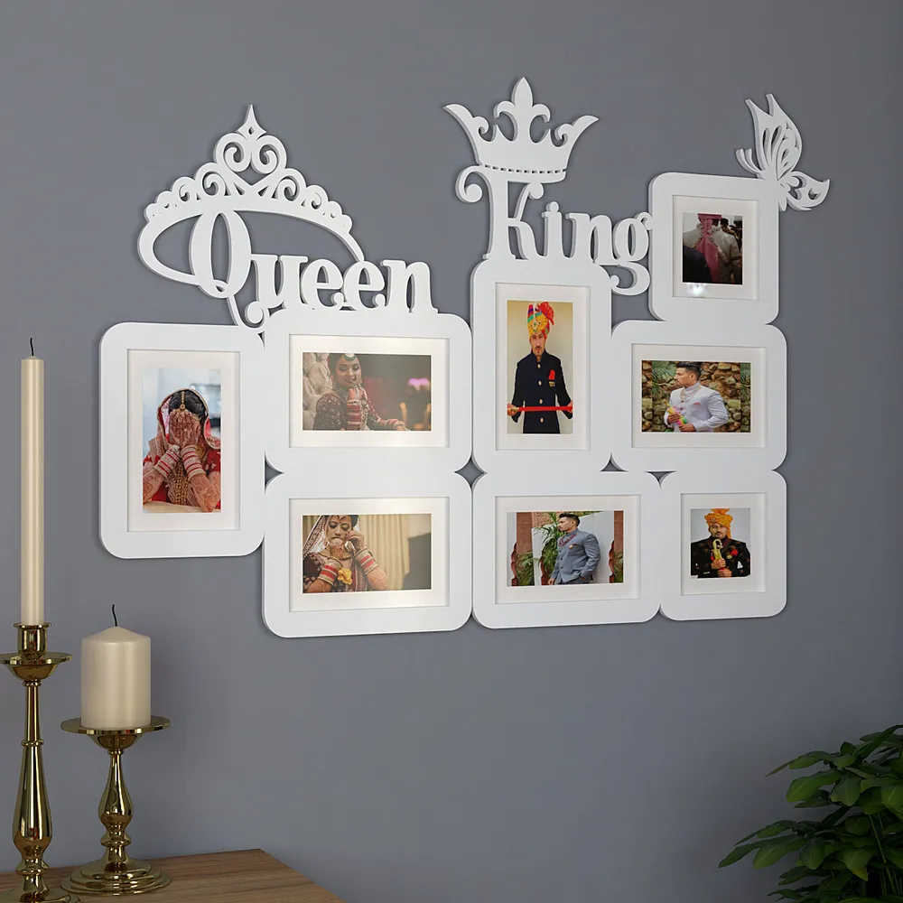 Queen & King White Hanging Photo Frame Regular