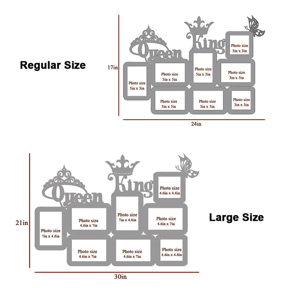 Queen & King White Hanging Photo Frame Regular