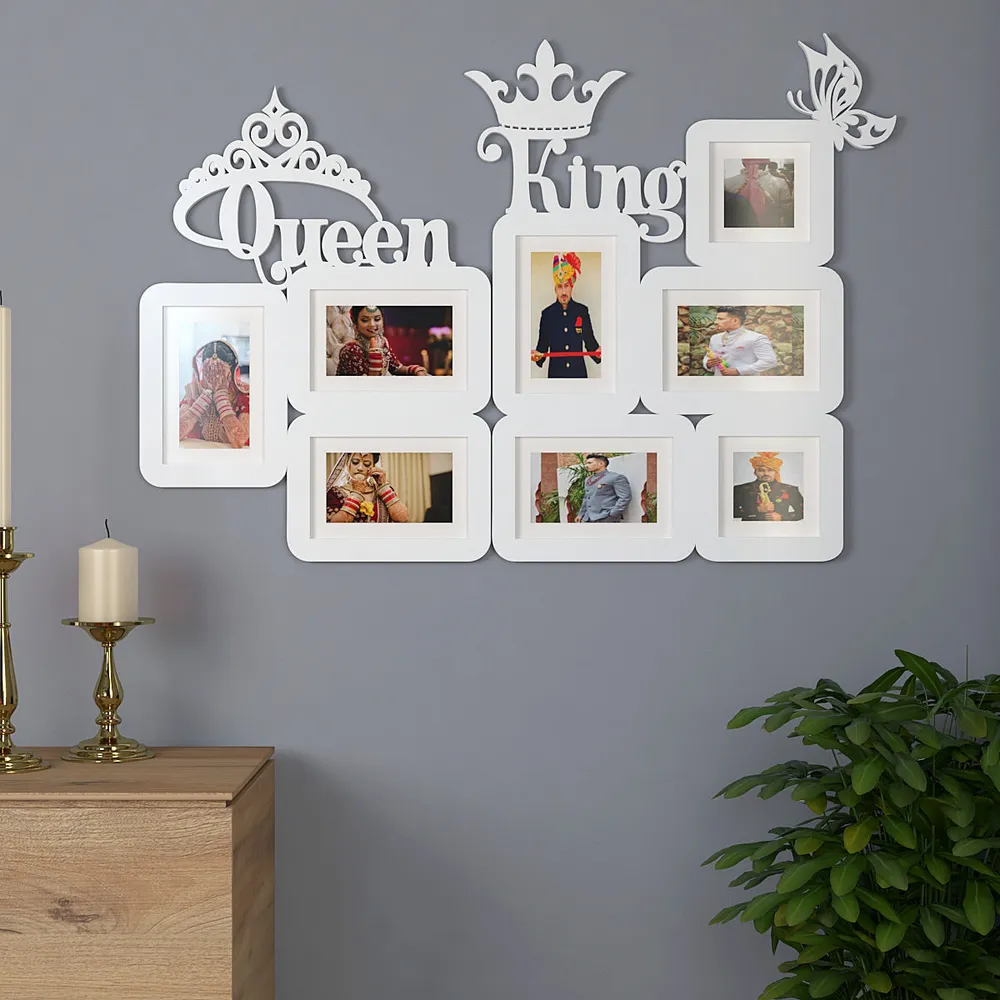 Queen & King White Hanging Photo Frame Regular
