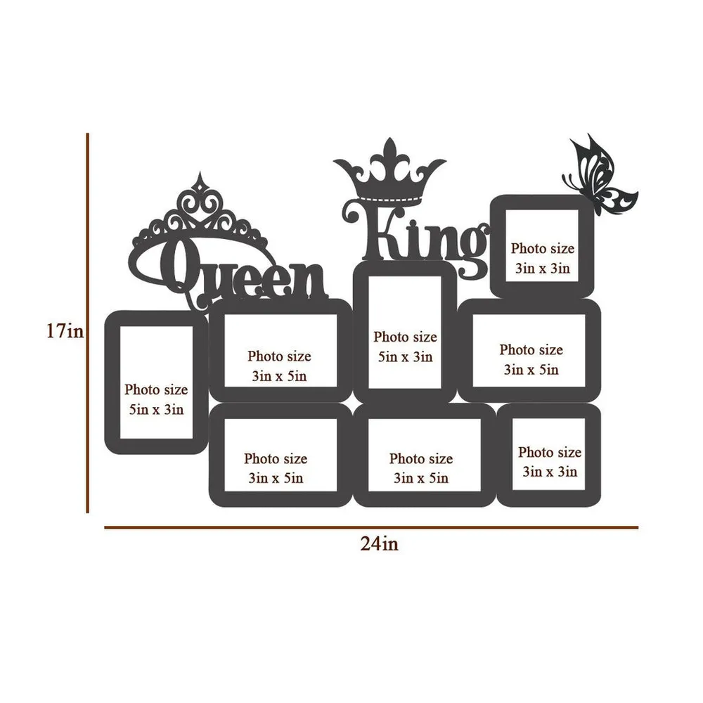 Queen & King White Hanging Photo Frame Regular