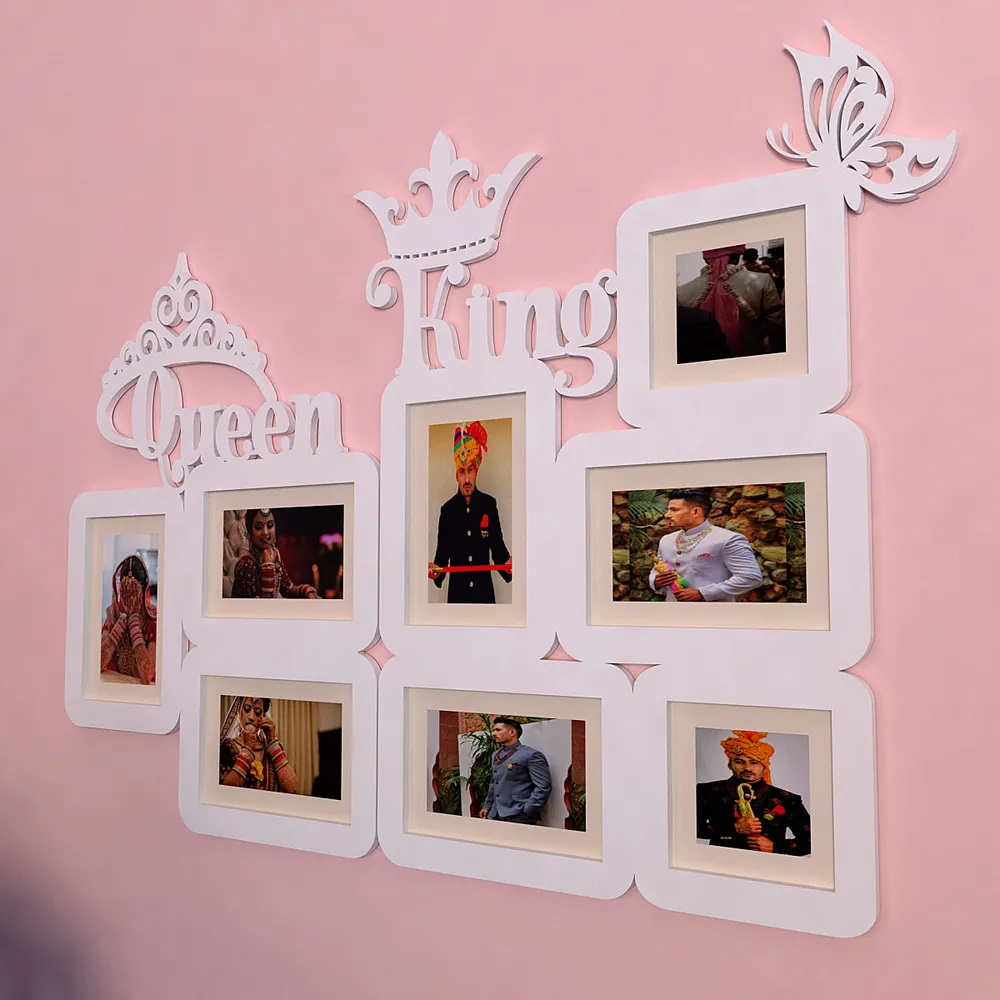 Queen & King White Hanging Photo Frame Regular