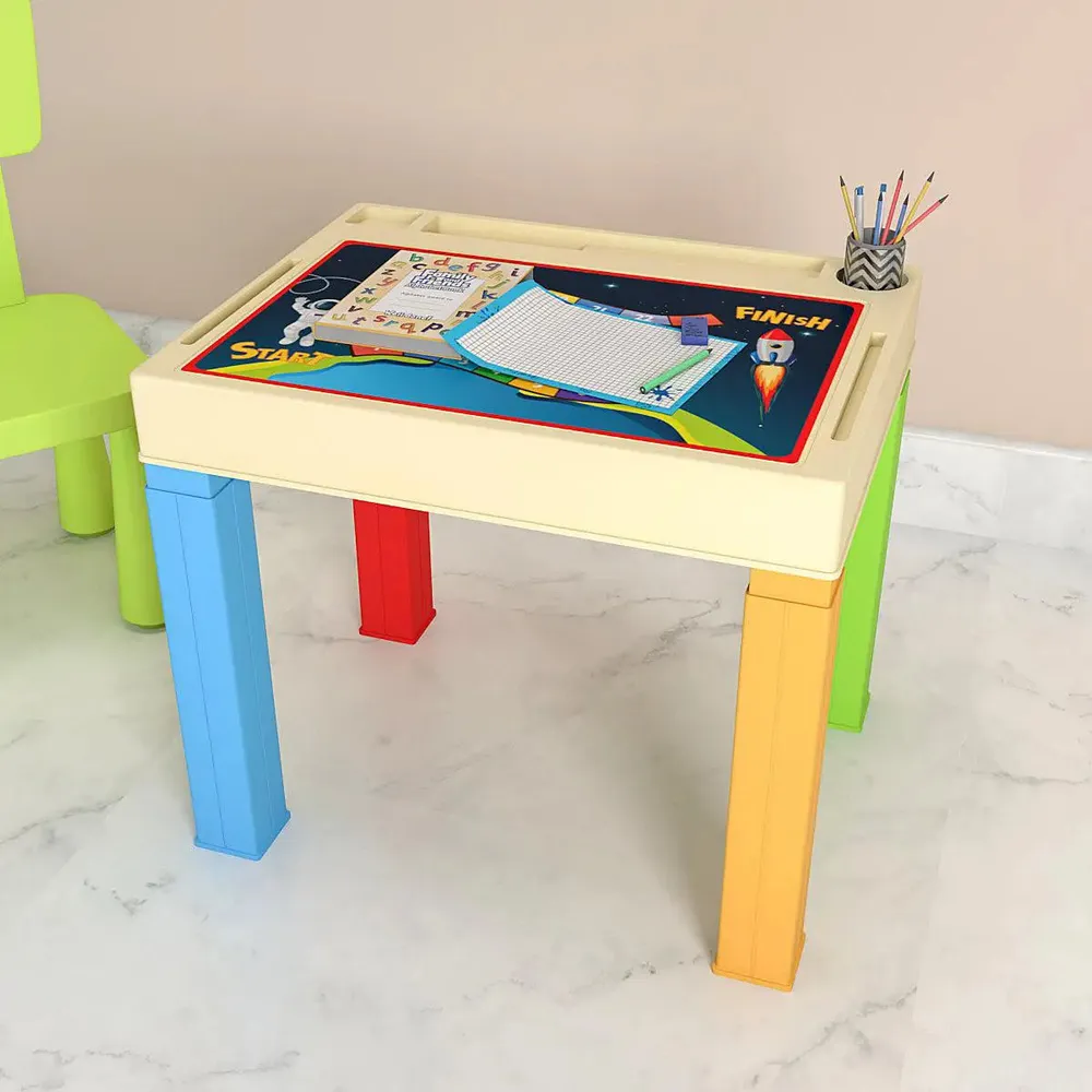 Quirky Snake & Ladder Study Table for Kids with Colourful Legs