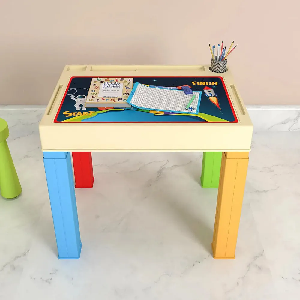 Quirky Snake & Ladder Study Table for Kids with Colourful Legs