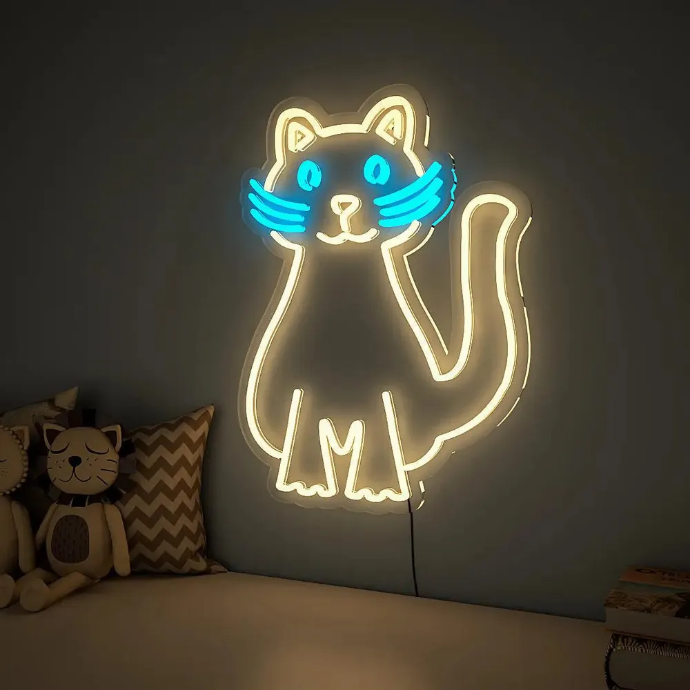 Quirky Standing Cat LED Neon Light