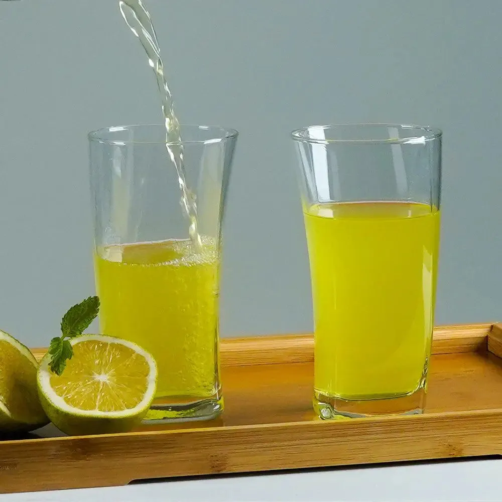 Quirky Tilted Crystal Clear Juice Glass (Large) Set of 2