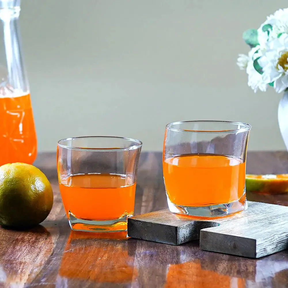 Quirky Tilted Crystal Clear Juice Glass (Small) Set of 2