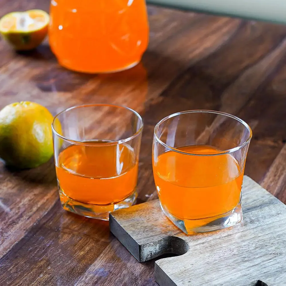 Quirky Tilted Crystal Clear Juice Glass (Small) Set of 2
