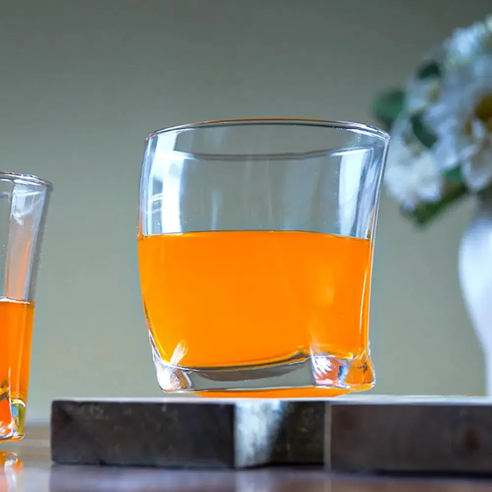 Quirky Tilted Crystal Clear Juice Glass (Small) Set of 2