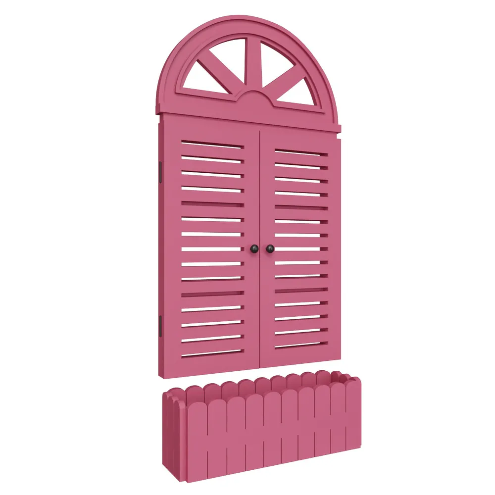 Quirky Vinatge Window Frame Wooden Jharokha Wall Decor White